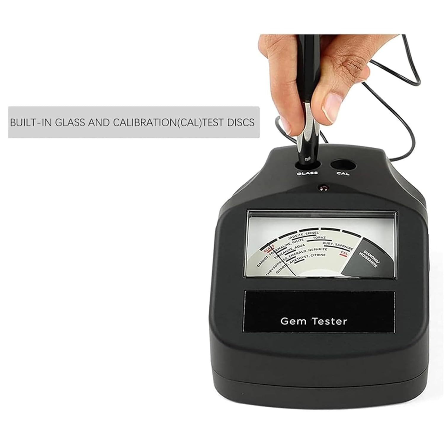 High Precision Jewelry Diamond Tester, Moissanite Diamond Tester, Built-in Calibration Test Disc/16 Types of Gemstones Can Be Tested, for Appraisal Company