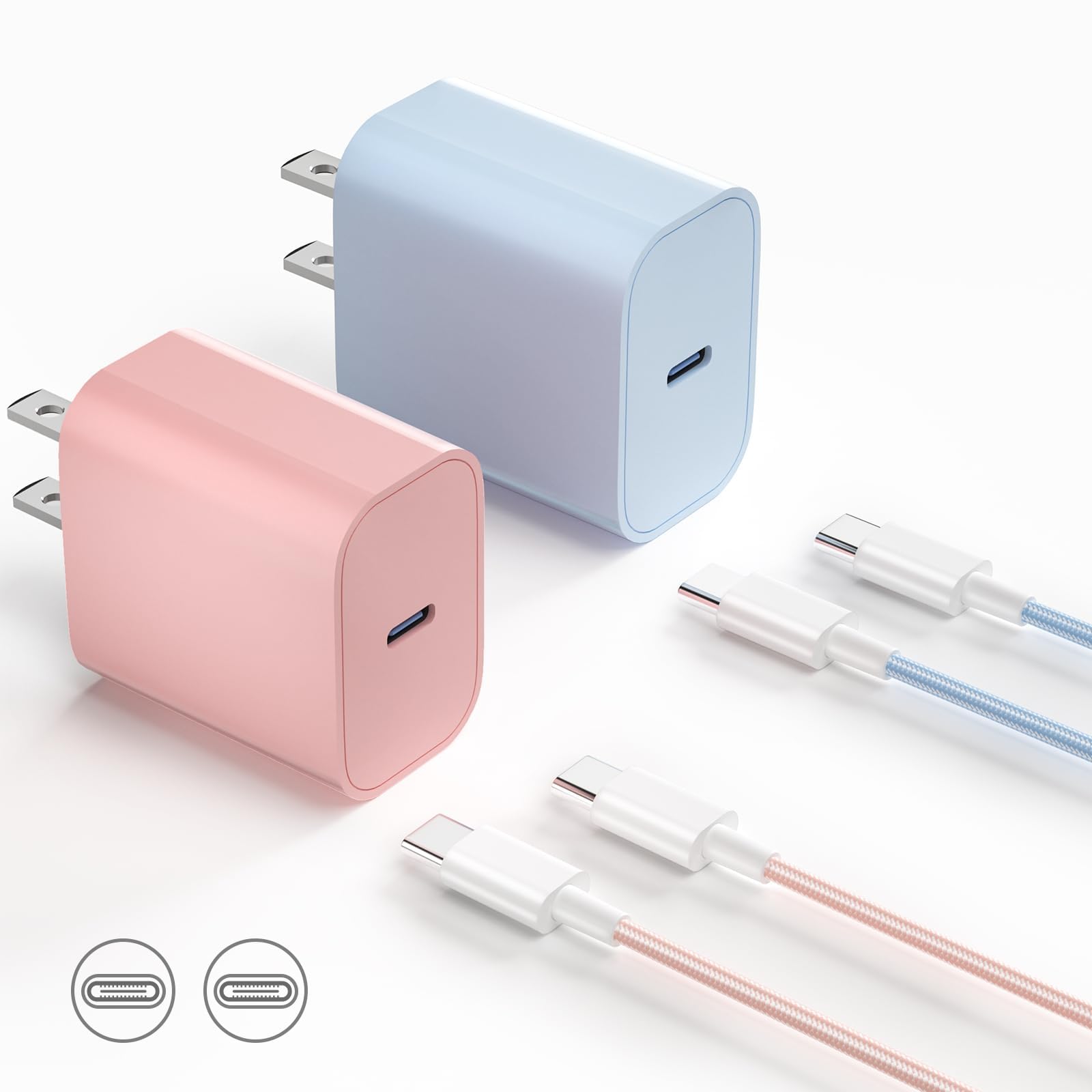 【36%OFF+45%OFF】【814円】 GEMSONG 20W USB-C PD3.0 QC4.0 急速充電器 + 1.8mケーブル 各2個セット