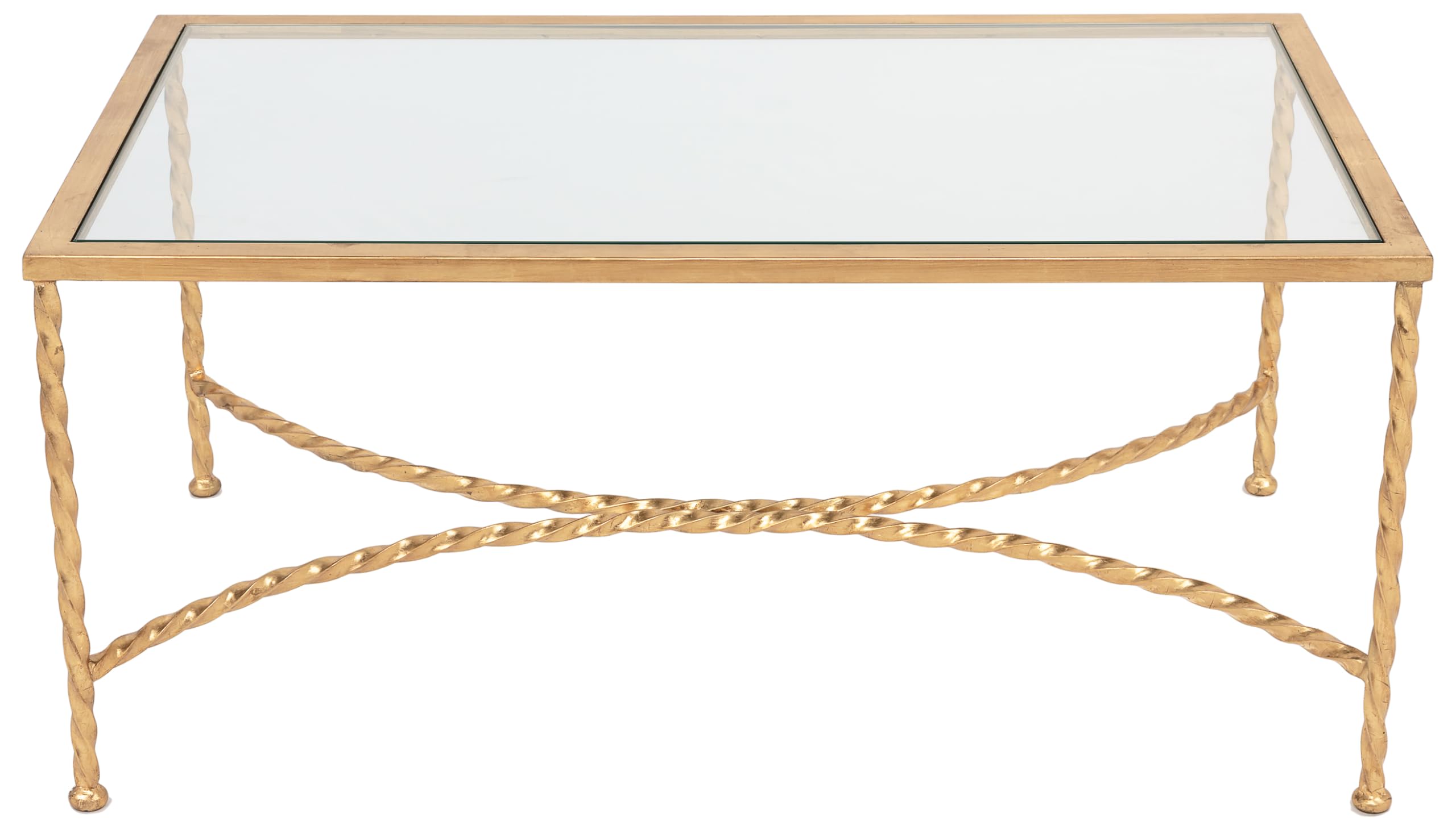 Safavieh American Homes Collection Matilda Gold Leaf Glass Couture Coffee Table