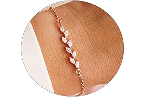 Cubic Zirconia Classic Tennis Bracelet 18K Rose Gold Plated Adjustable Pull Chain...