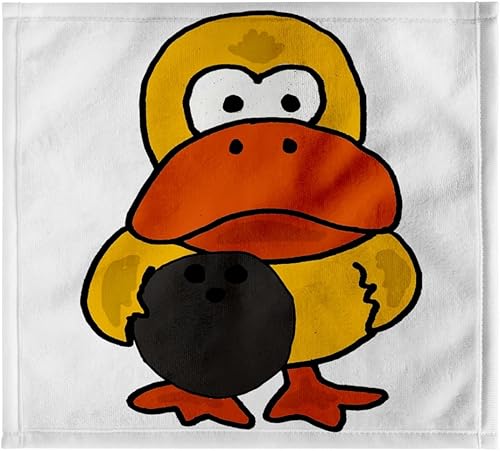 3dRose Divertidos dibujos animados de bolos de pato amarillo tonto toallas twl-270122-3