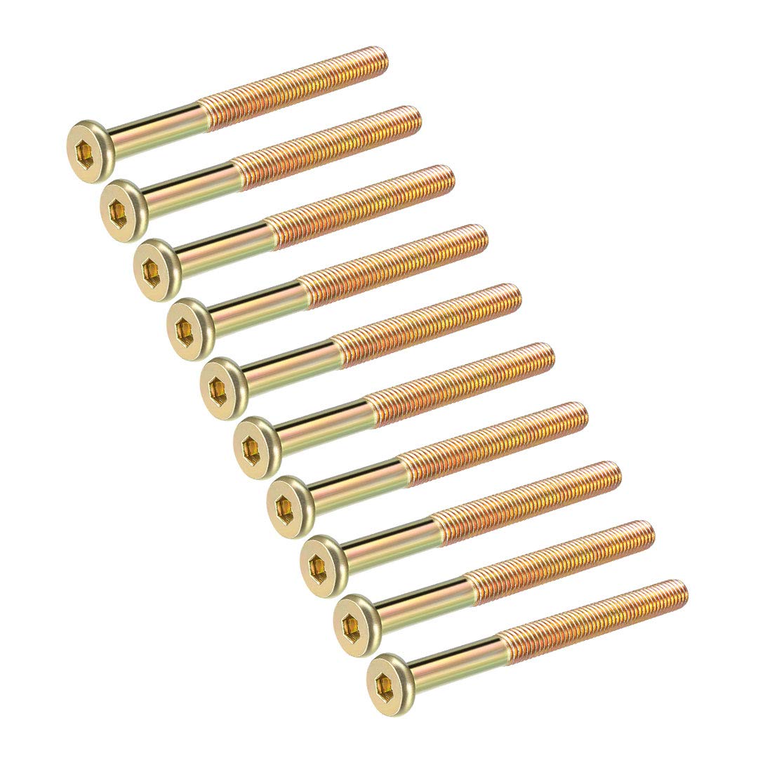 sourcing map M8x85mm Furniture Screw Hex Socket Machine Screws Zinc Plated Fasteners Bolts Half Thread Carbon Steel 10Pcs