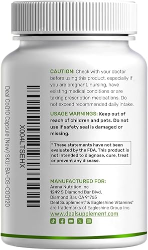 Miniatura 7 de CoQ10 600 mg, 120 cápsulas - con ácido graso Omega 3 100 mg - Fuerza máxima - Suplementos de coenzima Q10 biodisponibles - Apoyo antioxidante para