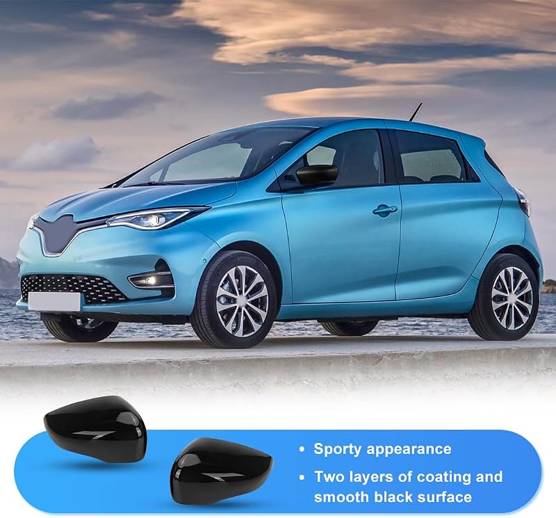 JinsenTGG Tükörkupak Renault Clio 4 Zoe Capture Fekete Bal Jobb Oldali Visszapillantó Tükörvédő