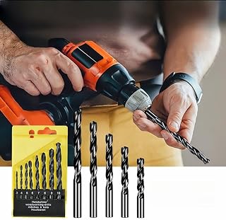 8 Piece Drill Bit Set, High-Strength Eccentric Twist Drill Bit for Concrete,Brick,Glass,Wood,Tile Metal(Black)
