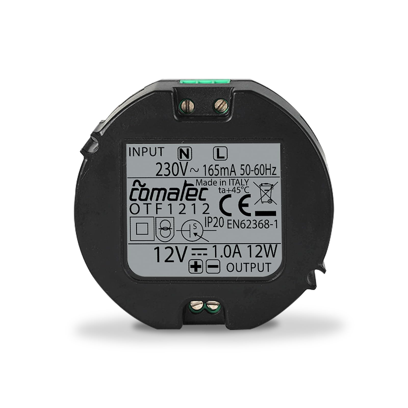 SCS Sentinel - Trasformatore di Alimentazione Incassato 12V DC 1A - Regolatore di Tensione Integrato - Compatibile con Serrature, Citofoni, Automazione Cancelli e Domotica - 230V AC 50/60 Hz