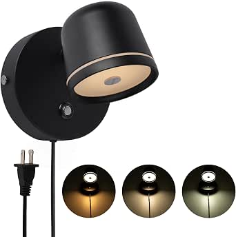 Aisilan Plug in Wall Sconce with On Off Switch, LED Wall Mounted Lights ...
