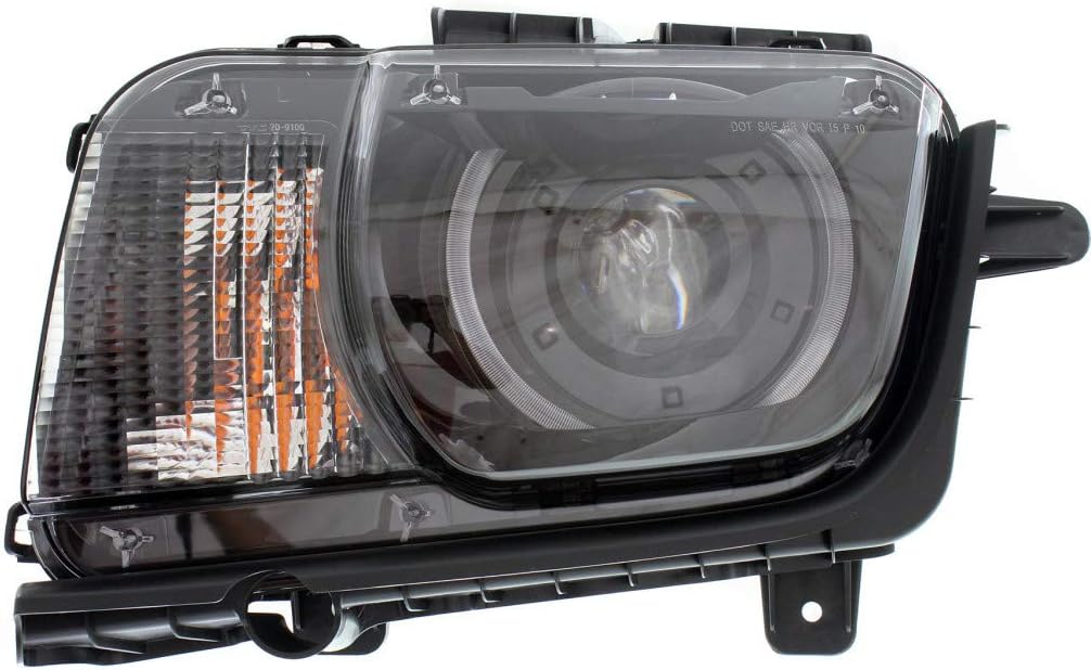CarLights360: For Chevy Camaro Headlight 2010 11 12 2013 Pair Driver and Passenger Side HID Black Housing w/Bulbs DOT Certified For GM2502340 + GM2503340