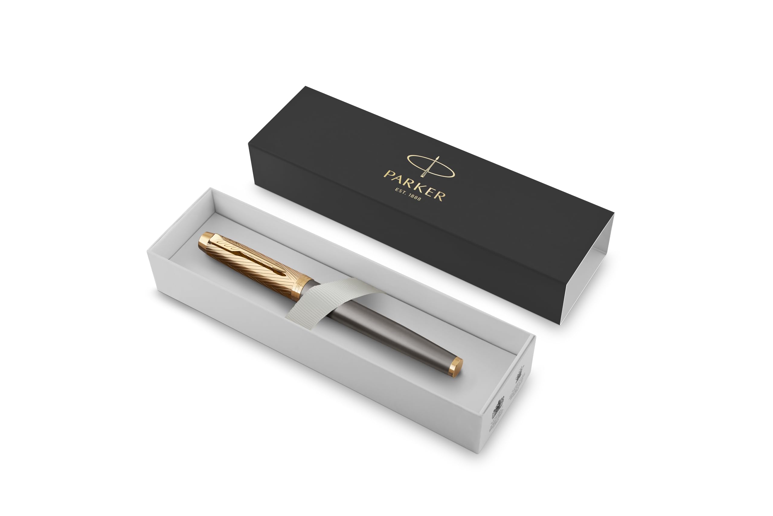 Parker IM Premium Prestige - Penna stilografica con pennino F, colore: Grigio