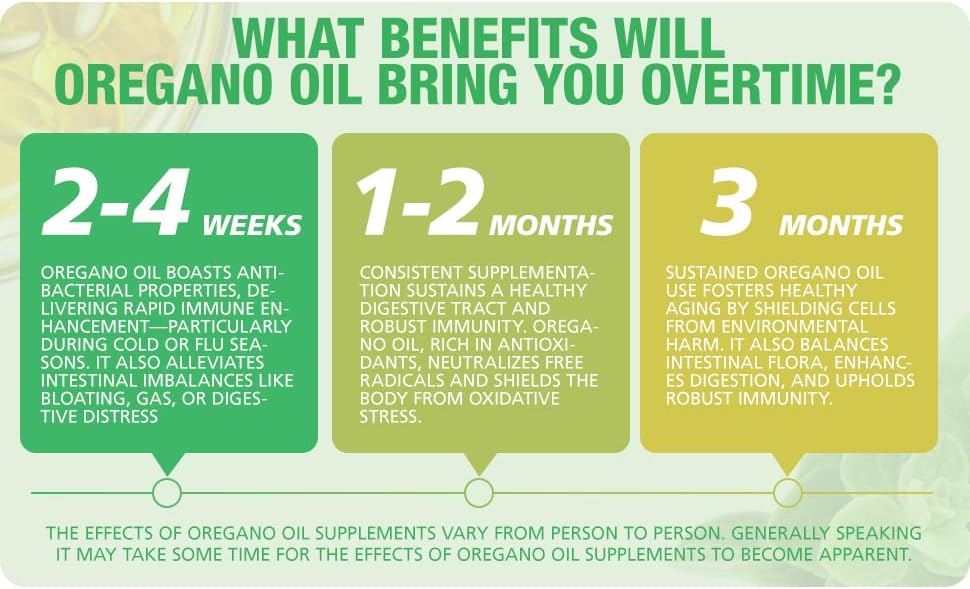 Miniatura 9 de Aceite de orégano con aceite de semilla negra 400 cápsulas de aceite de orégano orgánico, apoyo inmunológico y digestivo, apoyo antioxidante, a