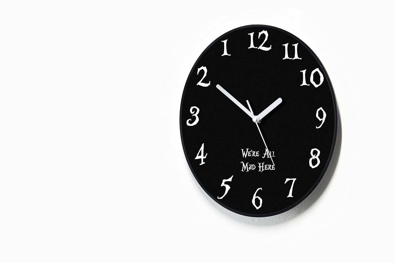 Reverse Wall Clock Round Black Funny Clock Backwards