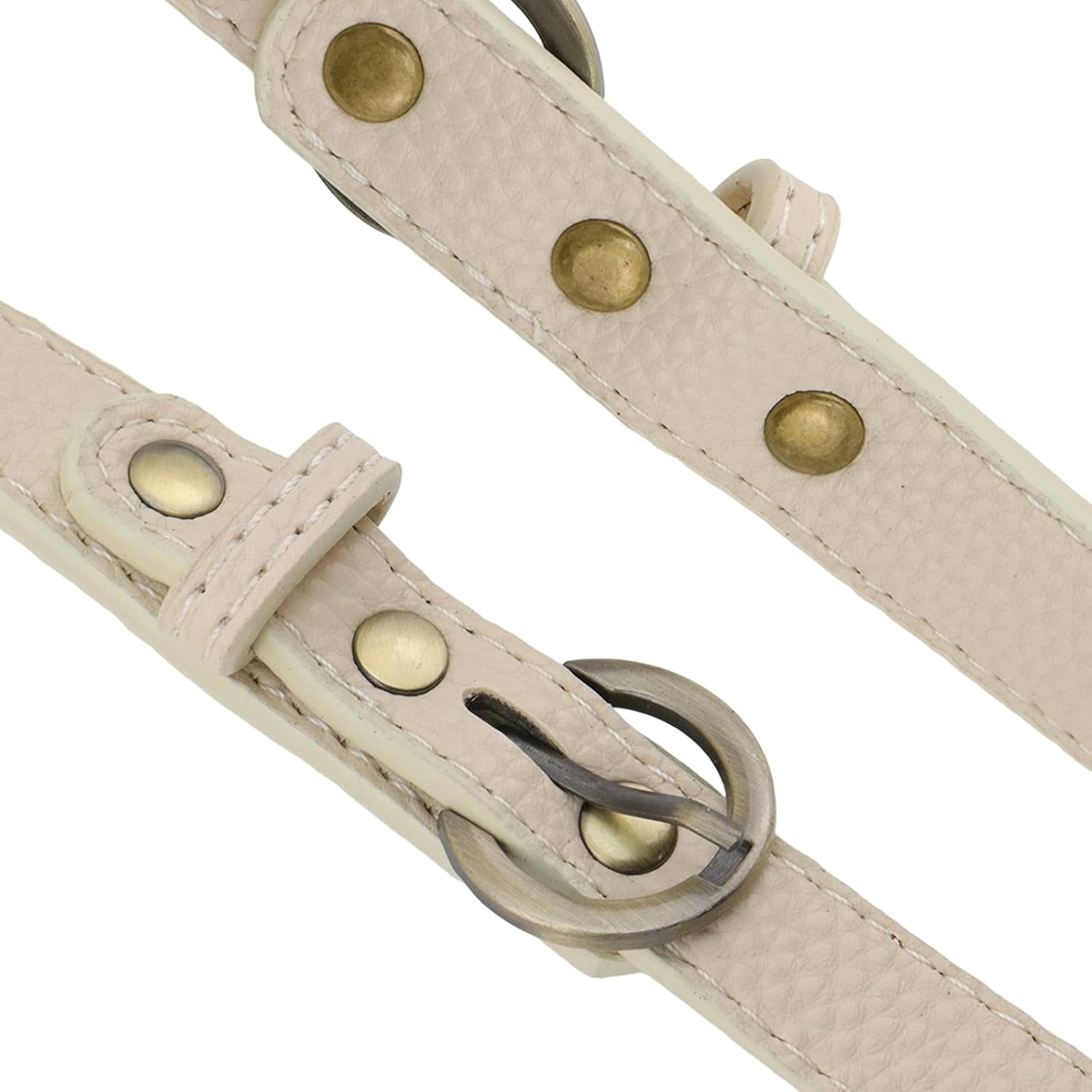 Semetall 2pcs Adjustable Handbag Straps - PU Leather Replacement Shoulder Strap Set for Purses, Totes, Bags (Beige) - Image 3