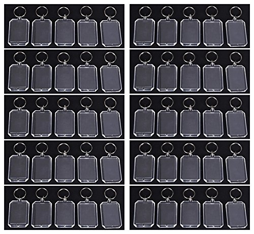 King&Pig 50Pcs Key Chains Key Rings With Transparent Clear Picture Photo Frames Can Open Keychains (Octagon) #TOP6