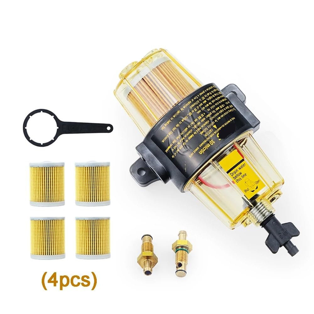 Filtro De Diésel para Coche, 4 Piezas, Elemento De Filtro De Combustible Uf-10K, Separador De Agua, Elementos De Conjunto Uf10K, Compatible con Filtros De Combustible Honda.