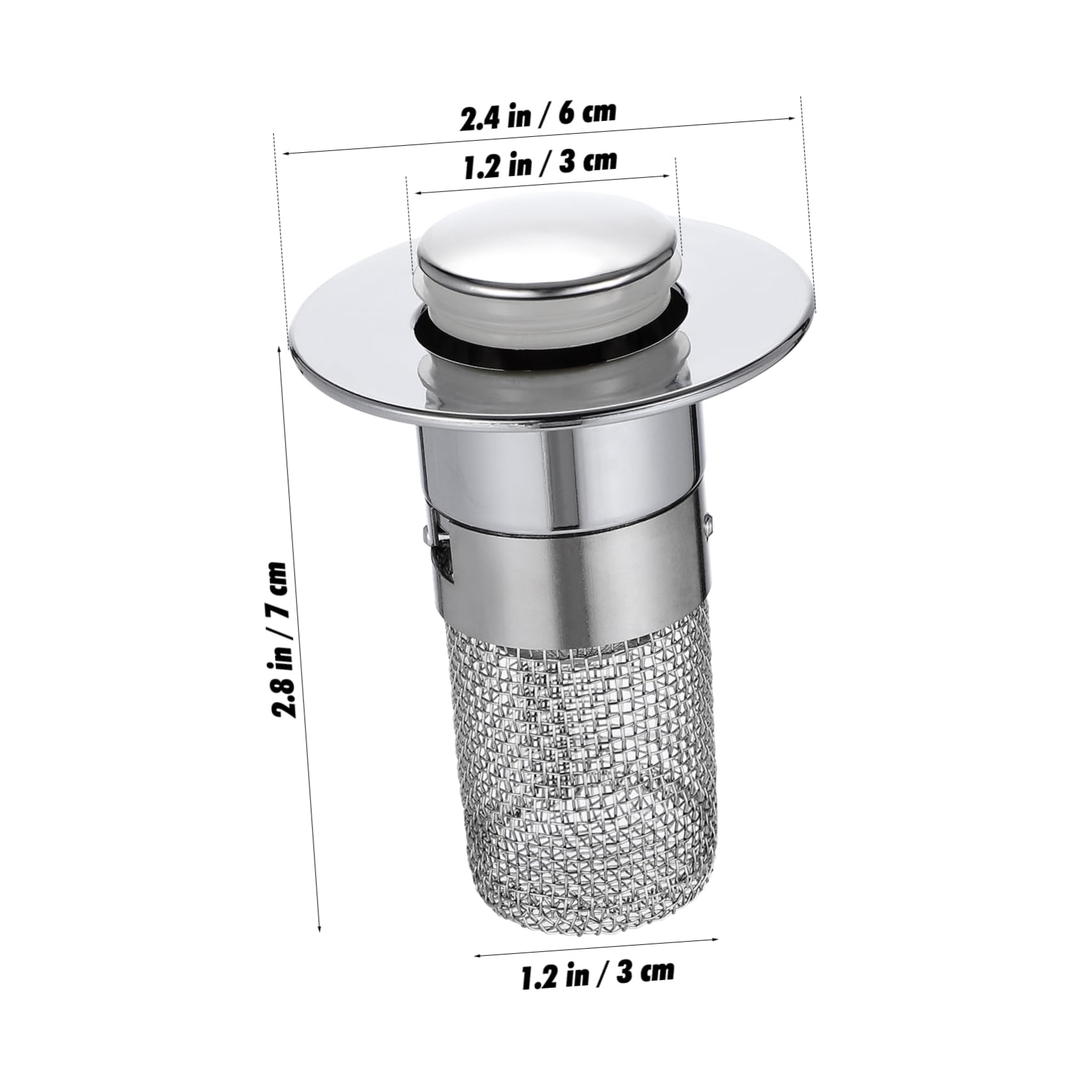 SHOWERORO Tapón De Desagüe De Lavabo Filtro De Acero Inoxidable y Núcleo De Latón Tapón De Fregadero Anti-Olor y Anti-obstrucción Diseño Práctico para Baño y Cocina