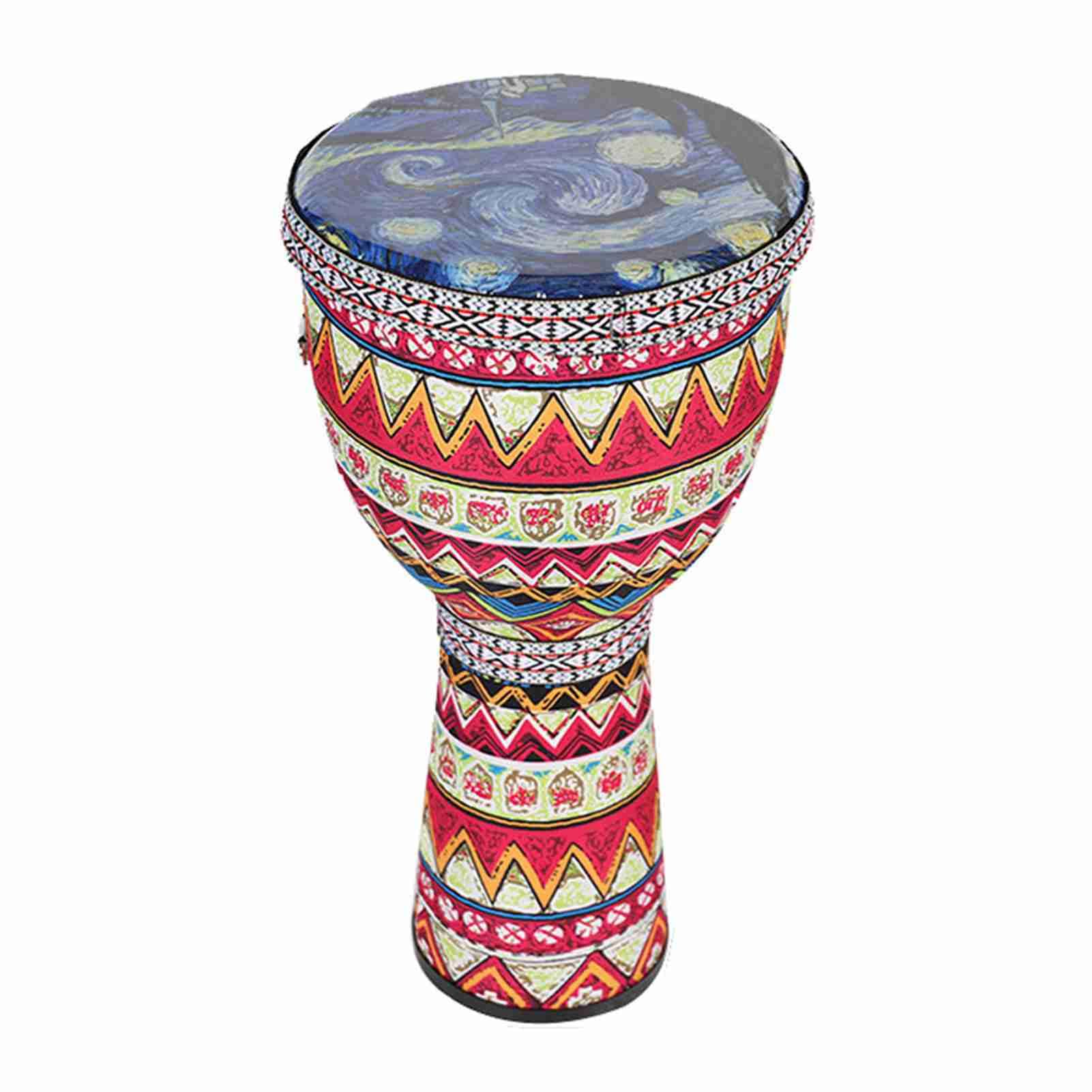 Tambour Djembé, Djembé avec Sangle 8 Pouces Tambour à Main Ultra Léger en Fibre de Carbone PVC pour Débutants Adultes et Enfants (1)