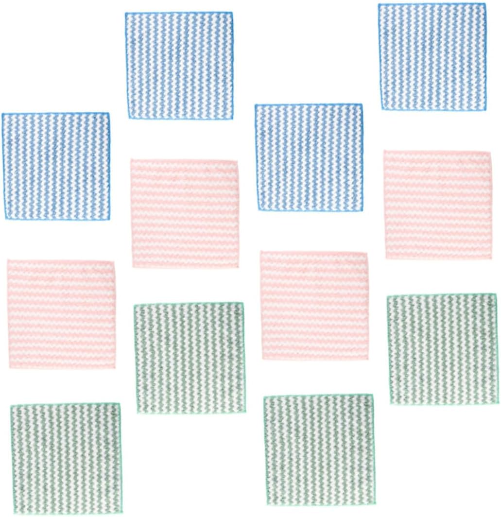 KOMBIUDA Coral Fleece Kitchen Dish Towels 12pcs, Absorbent Dish Washing Cloths for Drying and Cleaning, Soft Sturdy Dishcloths for Household Kitchen Use Random Color