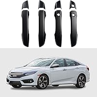 Vista 9 de Cubierta de Manija de Puerta Compatible con Honda Civic de 10ª Generación Sedan Hatchback Coupe Tipo R 2016 2017 2018 2019 2020 2021 Manijas