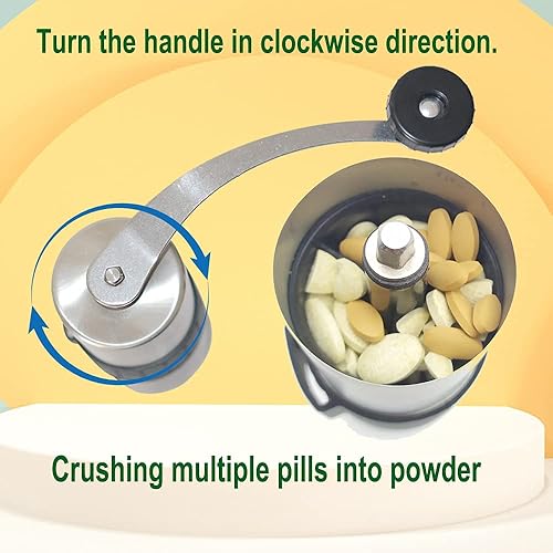 Miniatura 4 de Trituradora de píldoras paquete de 2 muele aspirinas y vitaminas hasta obtener un polvo fino con ajuste ajustable y cortador