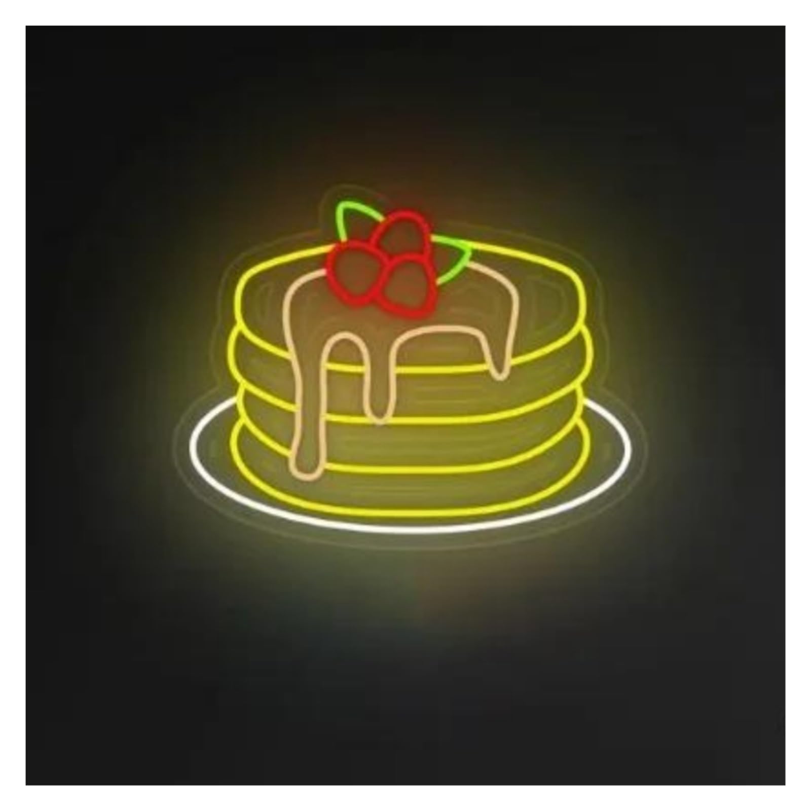 LEMST Sign Lamp Pancakes Neon Signs USB Powered, Dessert Shop Neon Lights Suitable for Sweet Treat Shops Decor Glow Sign 25cmx40cm(F)
