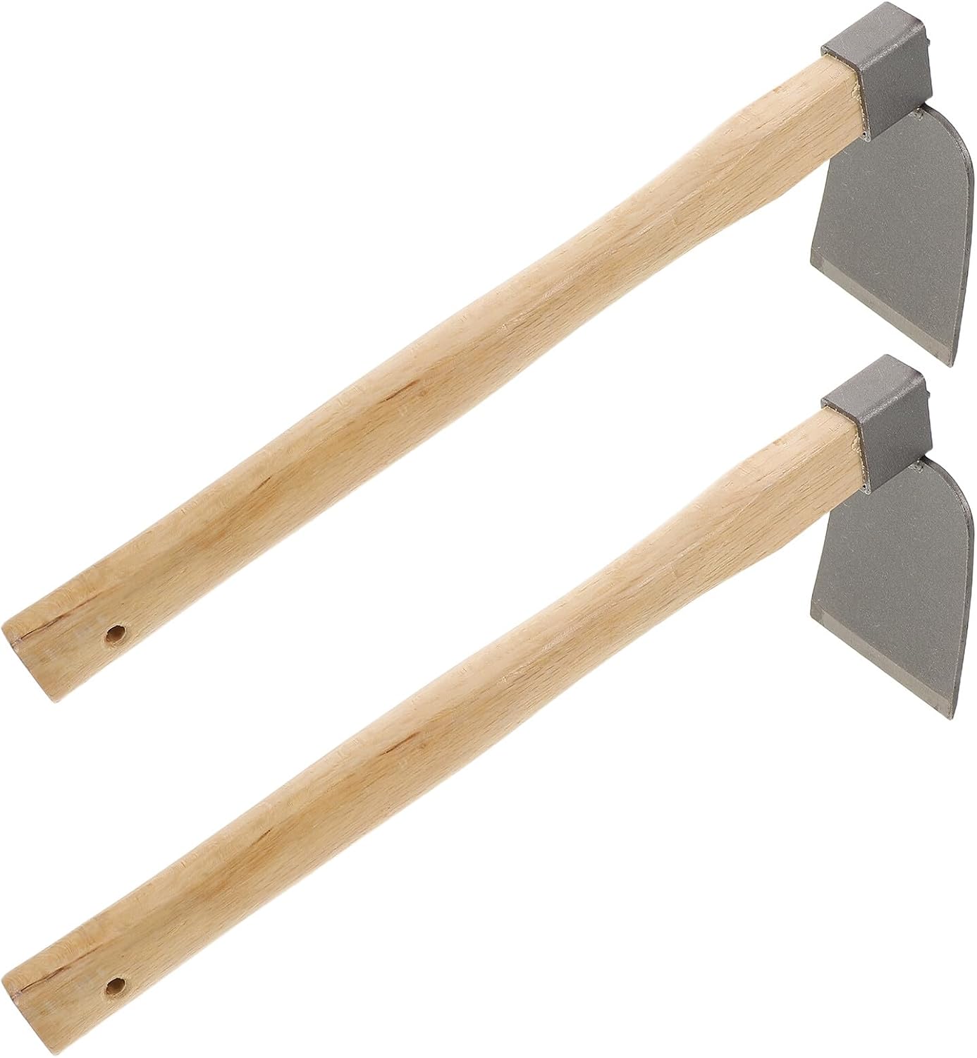 YARNOW 2pcs Small Garden Hand Hoes for Weeding and Soil Loosening, 15-inch Steel Blades with Wooden Handles, Multi-Functional Gardening Tools for Yard and Patio Use