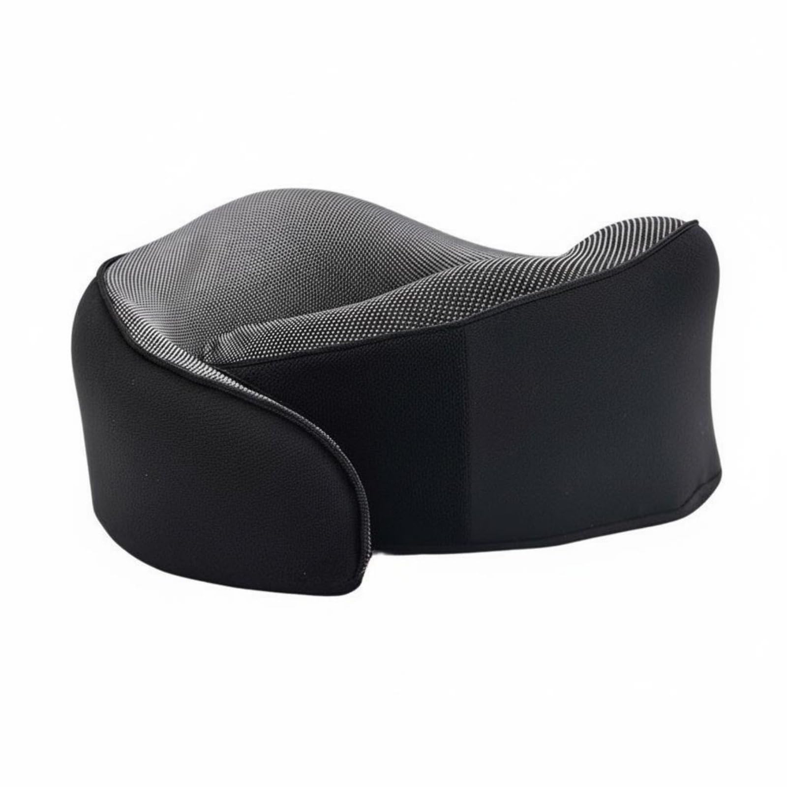 CLOVRIX® Portable U-Shaped Travel Pillow Includes Carry Case Memory Neck Compressible Cushion Breathable Material for Travelers, Commuters, Office Workers, Car Rides, Black, with Eva |-image-21