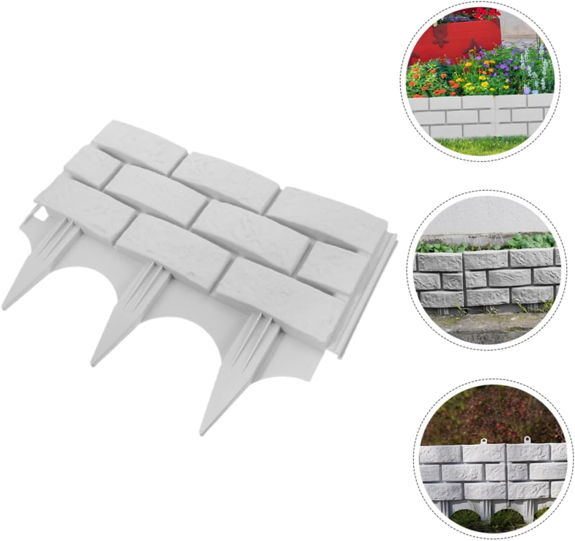 BESPORTBLE 3pcs Plastic Simulation Fence White Garden Picket Fence Decorative Landscape Edging for DIY Plant Borders