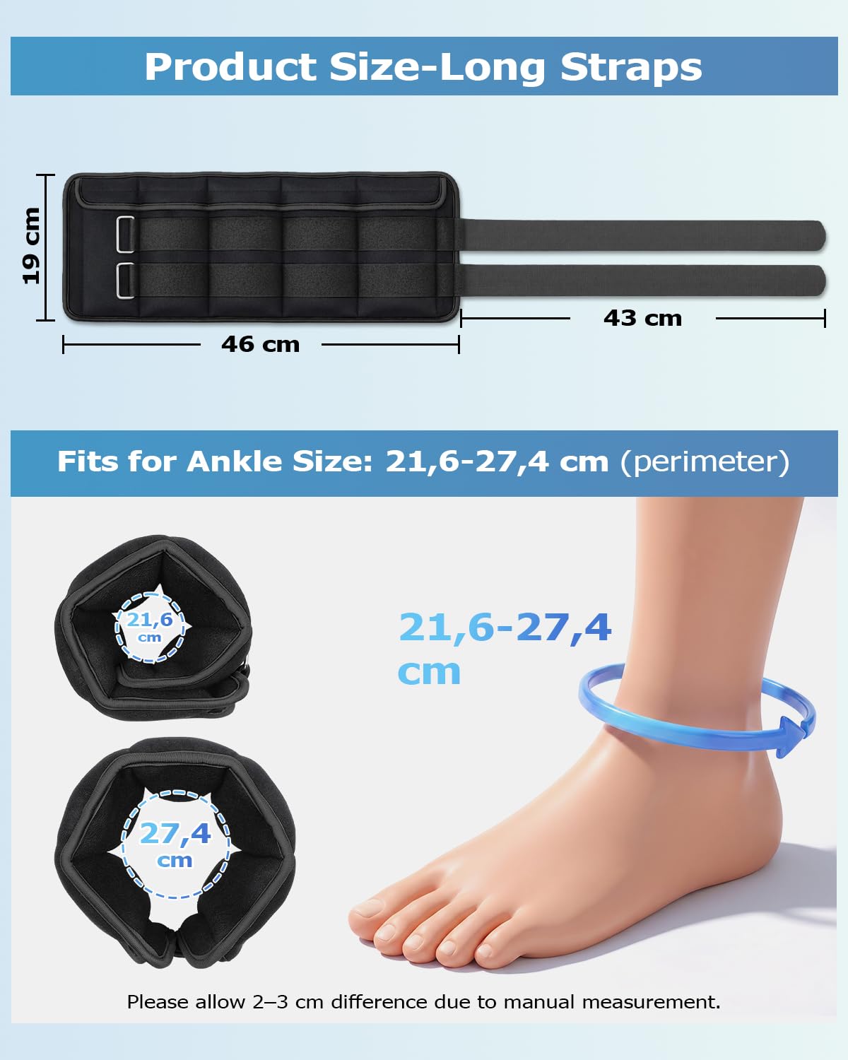 Pesi per Caviglie Regolabili, Polsiere Pesi 1-1,5/2/3/4/5/6/8/10 KG Coppia con Coppia con Peso Rimovibile per Jogging, Ginnastica, Aerobica, Terapia Fisica, Allenamento di Resistenza
