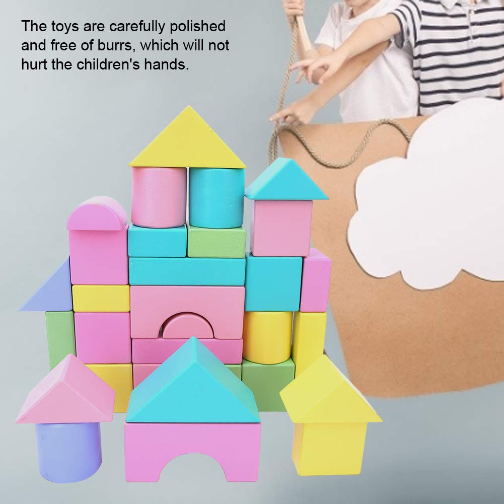 EOJDDPA Juego de bloques de construcción de madera DIY de 32 piezas, juguete para regalo educativo temprano para niñas y niños