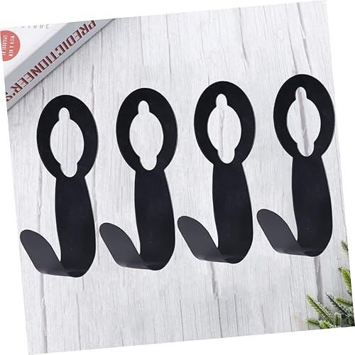Miniatura 4 de Abs Material Jardín Manguera Gancho Telescópico Almacenamiento Rack Ampliable Manguera Percha 4pcs Negro Soporte de Manguera Portador