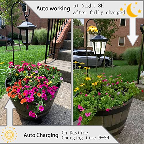 Viewsun 34 Inch Hanging Solar Lights, Shepherd Hook Lights with 2 Shepherd Hooks Waterproof Outdoor Decorative Solar Lantern Lights for Garden Decor, Patio, Backyard, Pathway, 6PACK by Viewsun - Image 2