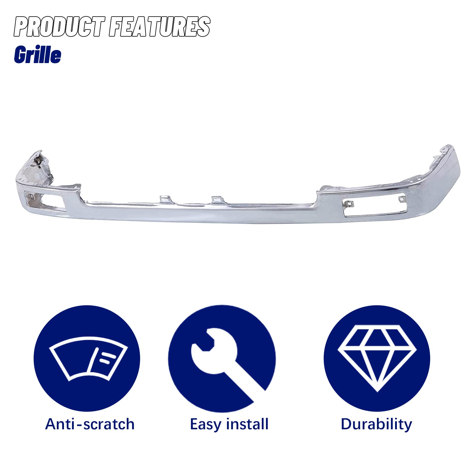 Amazon.com: JustDrivably Replacement Parts Front Steel Chrome