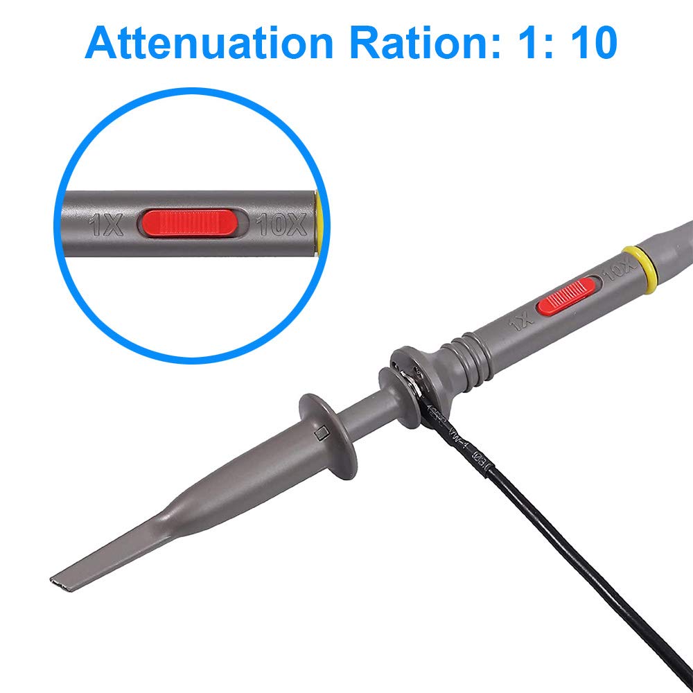 2PCS P6100 Oszilloskop Sondenkit 100MHz Scope Clip Testsonde für Oszilloskop mit BNC zu Mini Hakenleitungen, BNC Stecker zu BNC Stecker Kabel