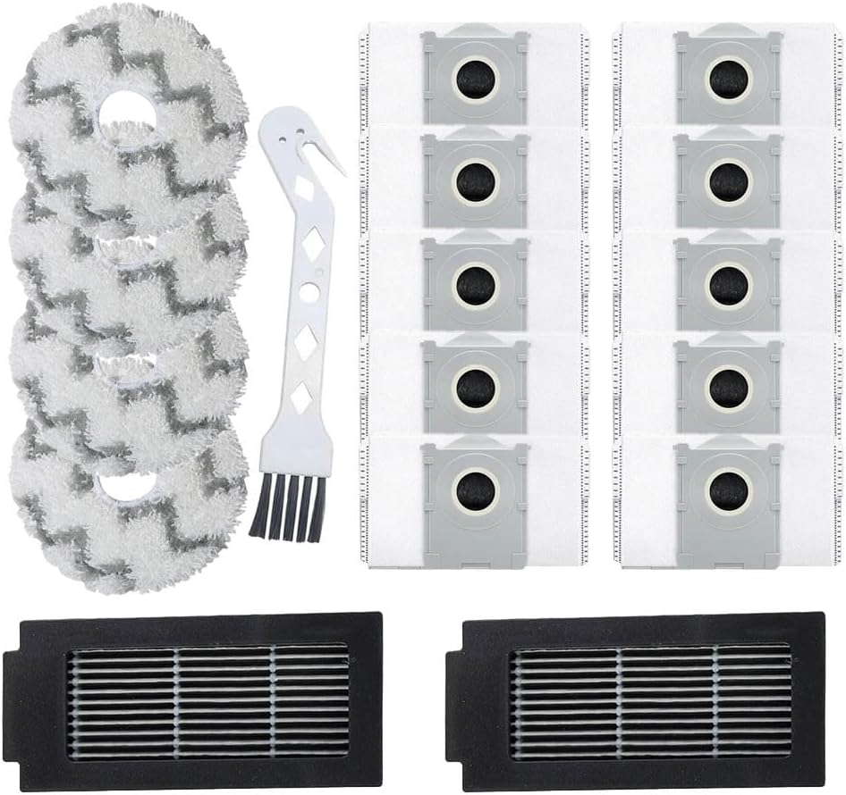 Accessory Kit for Ecovacs Deebot-T50 Pro OMNI-Gen2 Mops, Dust Bags, Filters, Side Brushes, Main Roller for Robot Vacuum Cleaner Parts