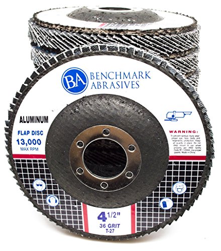 Benchmark Abrasives 4.5 Inch X 7/8 Inch Premium Stearate Coated Type 27 Flap Discs 4 1/2 For Angle Grinder thumb #1