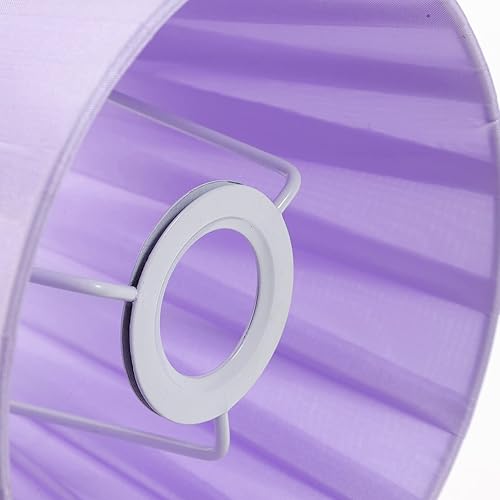 Miniatura 3 de KALLORY Pantalla plisada, cubierta de luz pequeña, pantalla de tela de barril moderna para lámpara de pie de mesa (morado)