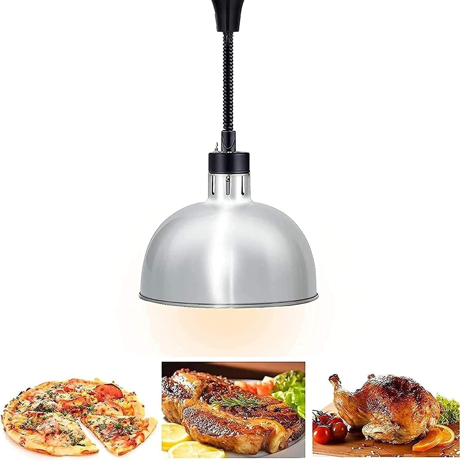 Lampe de chauffage des aliments avec hauteur réglable suspendue