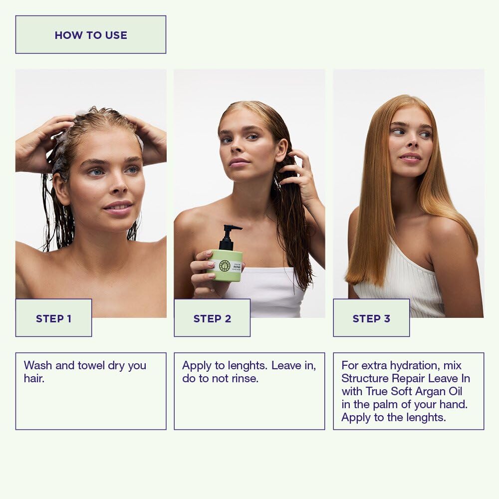 Maria Nila Structure Repair, Maschera Rinforzante e Nutriente per Capelli Danneggiati e Trattati Chimicamente, Estratto di Alghe Ricostruisce, Rivitalizza e Ripara i Capelli