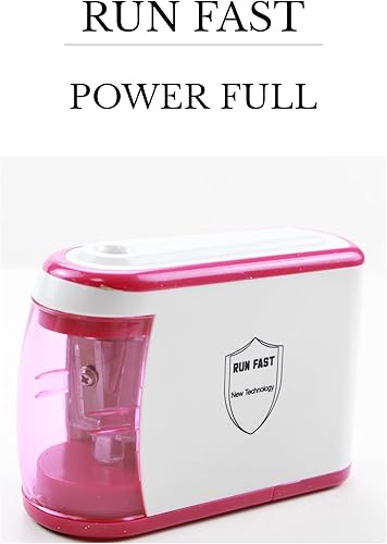 Diseño de sacapuntas eléctrico Run Fast para estudiantes (rosa)