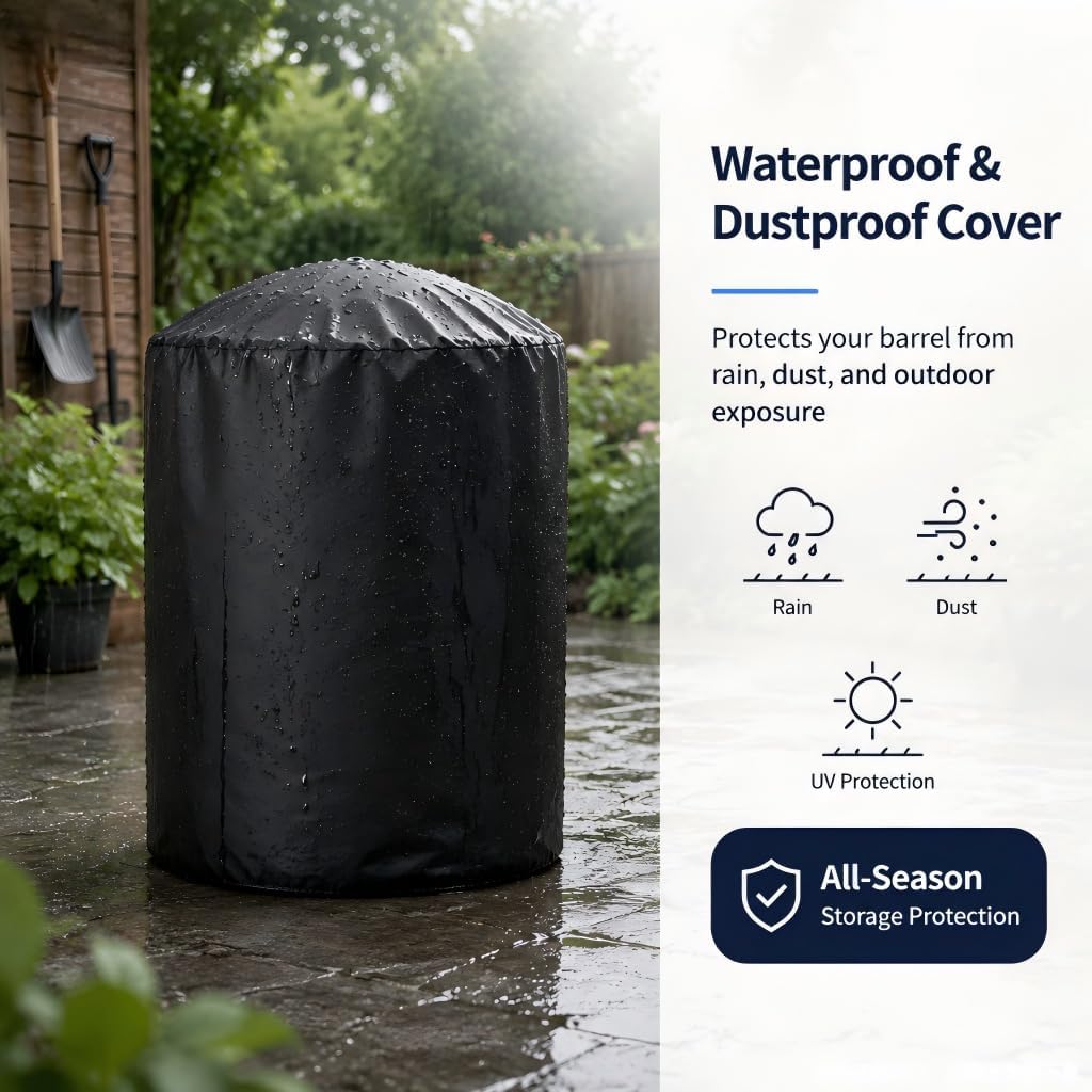 Burn Barrels for Outside – A Galvanized Steel Enclosed Incinerator (Heat-Resistant Gloves and Rain- and Dust-Proof Cover) Suitable for Burning Leaves, Wood and Paper