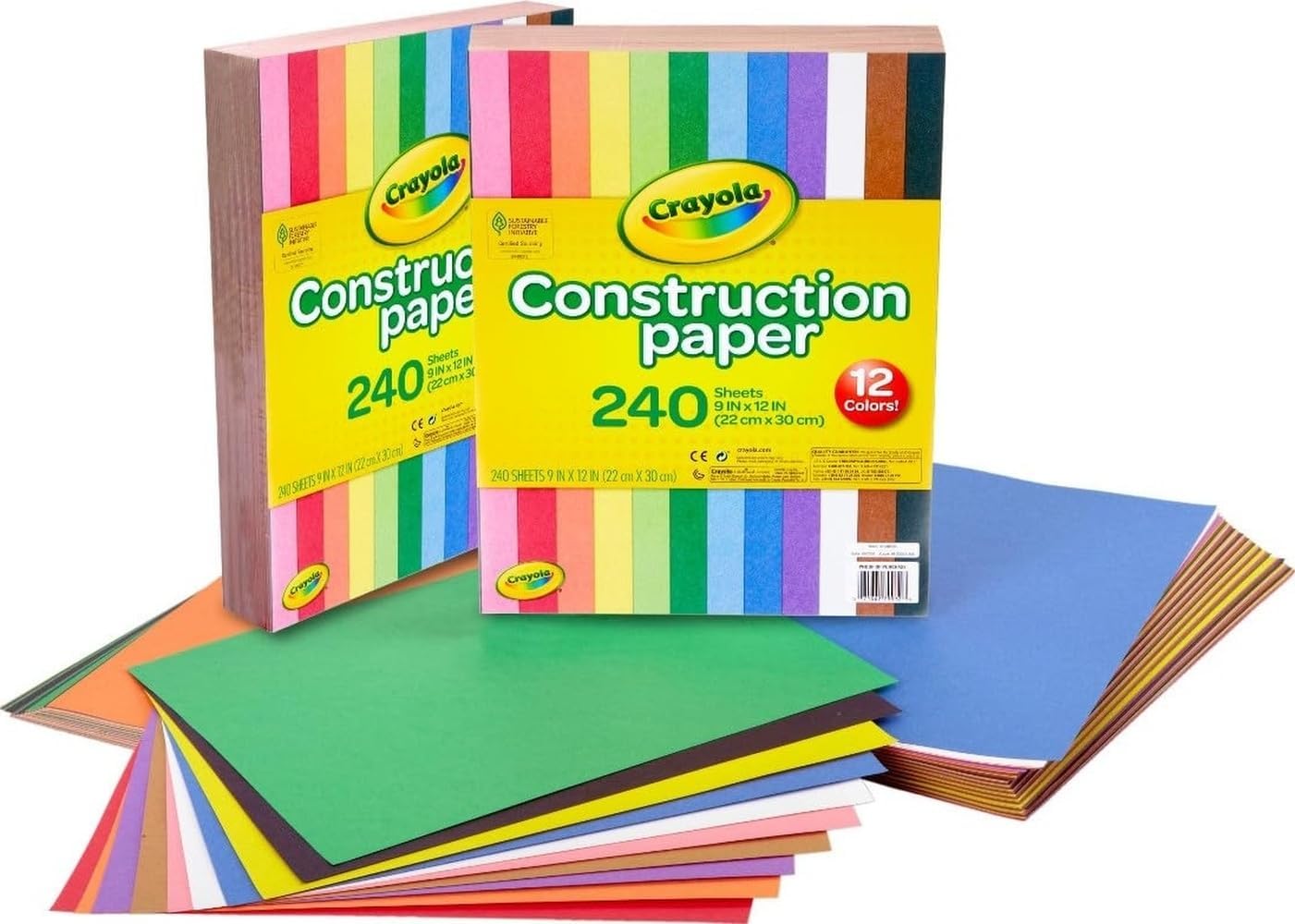 Crayola Construction Paper Bulk Pack (480 Sheets) – 10 Assorted Colors, 9x12, Teacher School Supplies & Classroom Must Haves, Card Making Craft Supplies, Art Paper