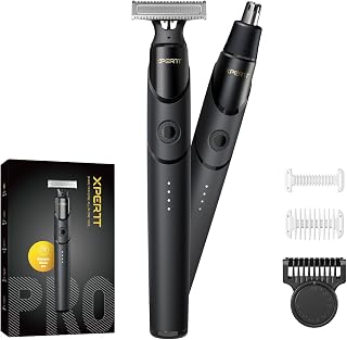 Xpert T Styling Electric Shavers for Face, Beard Trimmer & Body Groomer Kit, Fast Charging Razor with 0.4-9mm Adjustable Comb 2 Body Guards, Portable for Travel Wet/Dry Use Type-C Cordless Black