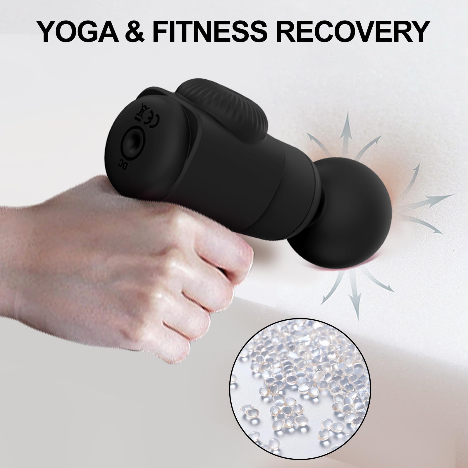 Handmassagegerät für Frauen, Mini Leistungsstarkes Tiefengewebe-Massagegerät zur Schmerzlinderung von Rücken, Nacken und Muskeln, wasserdicht, tragbar mit 10 Vibrationsmodi (Schwarz)