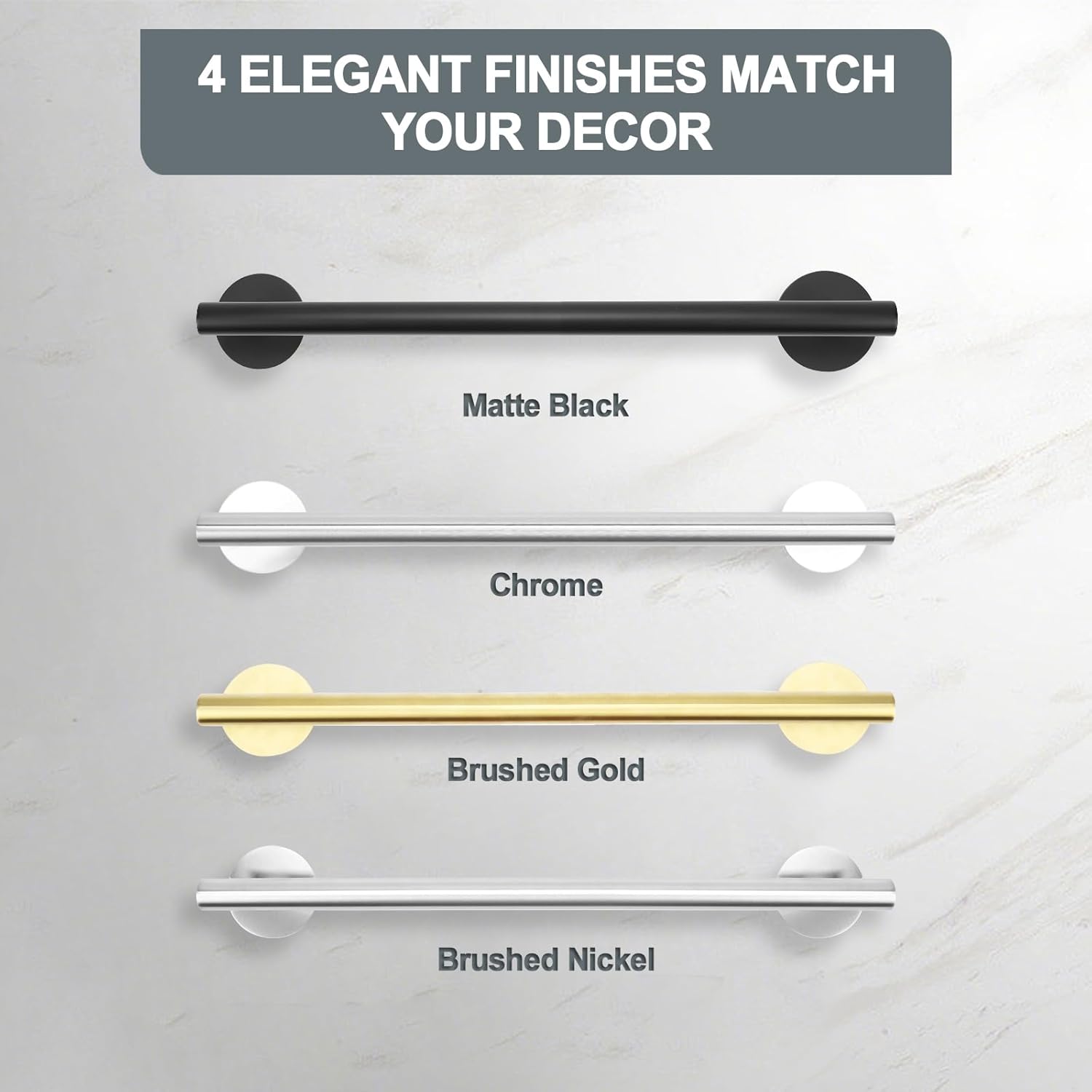 Polished Chrome Towel Bars, AcGlbauric 23.6-Inch Towel Racks for Bathroom or Kitchen Wall-Mounted, SUS304 Stainless Steel Towel Rod,Easy Install No Drill Bathroom Furniture