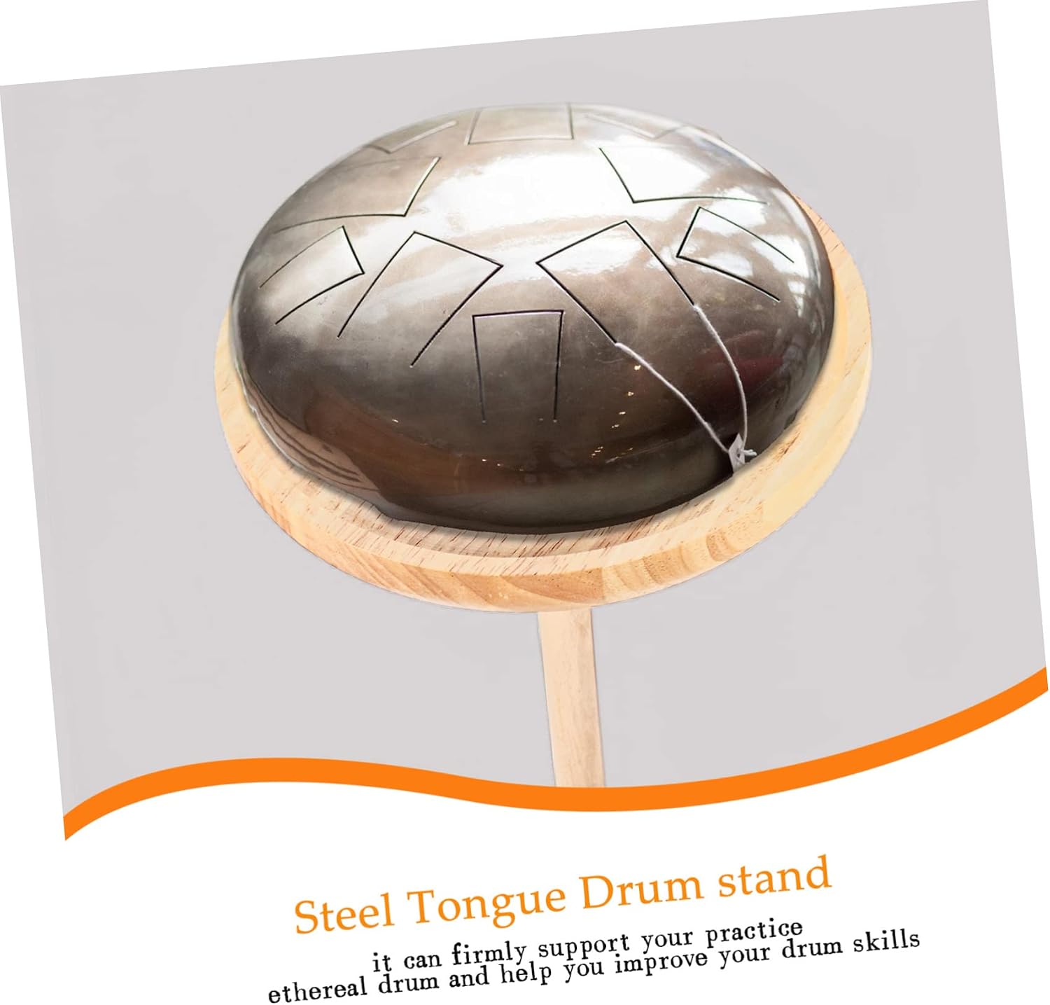 Ethereal Drum Stand Solid Wood Hand Drum Holder Adjustable Height Portable Music Instrument Accessories
