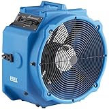 Glownary Industrial Axial Fan, 2-Speed, 4000 CFM, 1/2 HP, GFCI Outlets, Blue