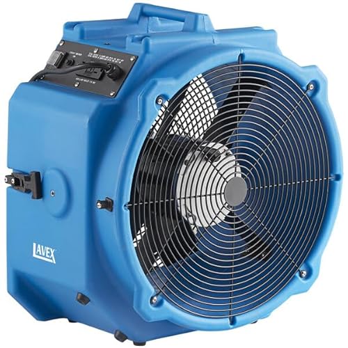 Glownary Industrial Axial Fan, 2-Speed, 4000 CFM, 1/2 HP, GFCI Outlets, Blue