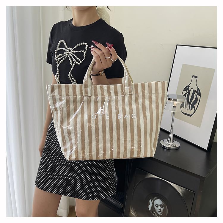 Image of Lushandy PVC Tote Bag for Women Jelly Beach Bag Top Handle Hobo Handbag | Water-Resistant, Wipe Clean, Lightweight
