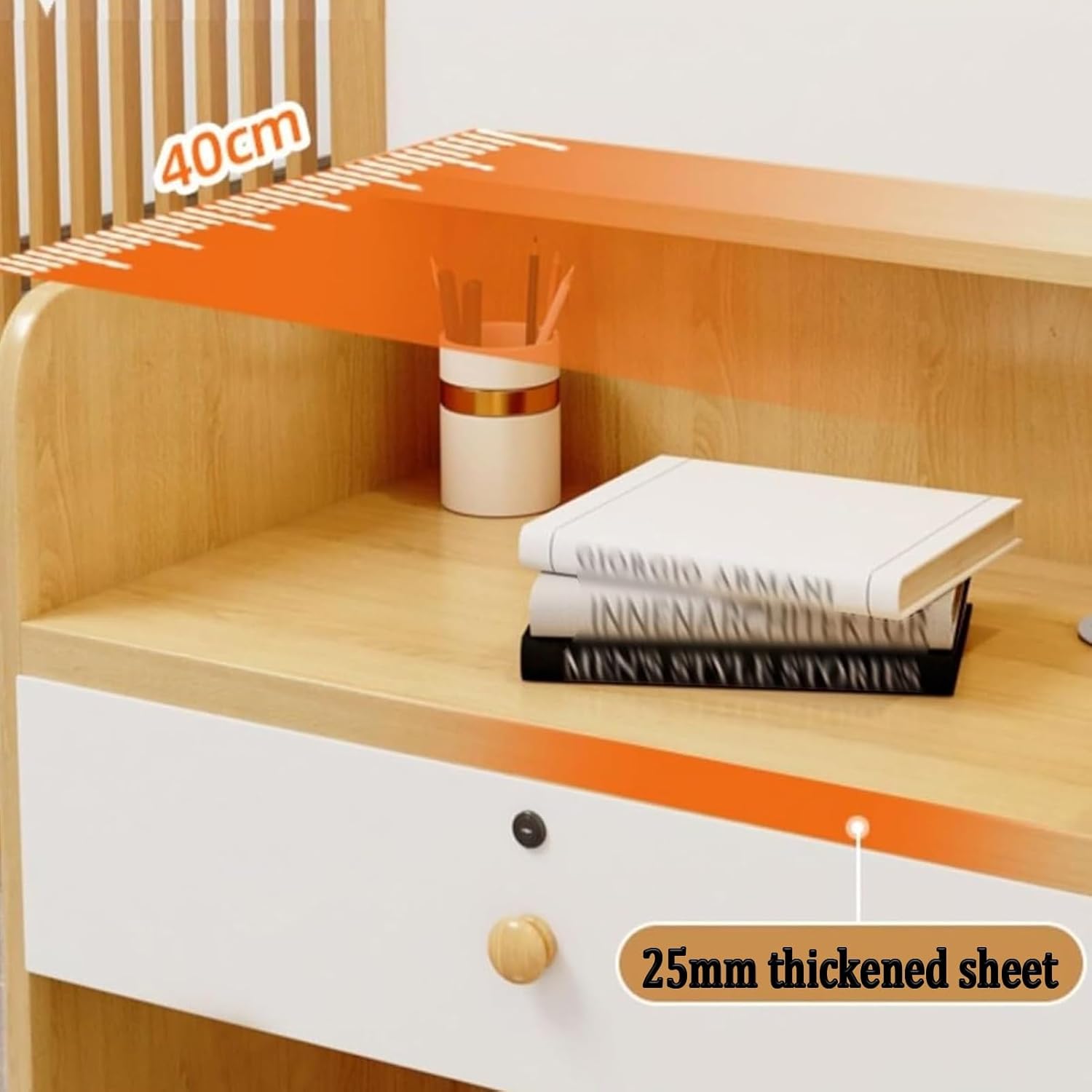 Reception Desk, Small Front Desk Reception, Standing Reception Counter Desk with Lockable Drawers, with LED Lights, Checkout Counter Table, for Lobby Retail(23.6"x15.7"x37.7")