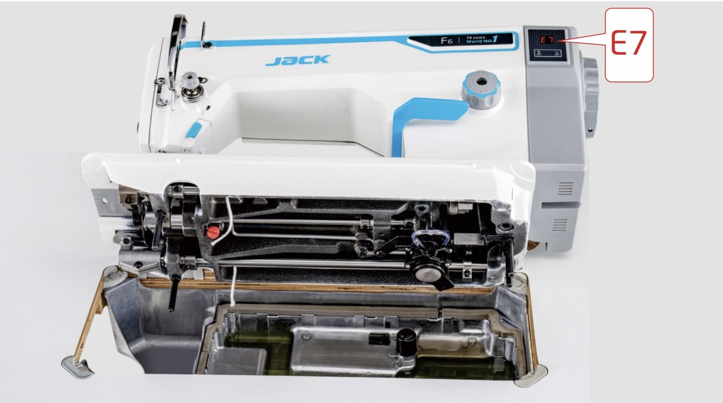 GDG Jack F6 Macchina per Cucire Industriale Lineare a Punto Annodato | Lineare AI AMH1, Fortress Electric 110-295V, 5.000 rpm, piedino 5-13 mm. Per tutti i tessuti senza regolazioni manuali.